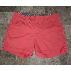 Blue Epic Denim Women Bermuda Shorts Size 8 Pockets Red/Pink Coral Red Casual